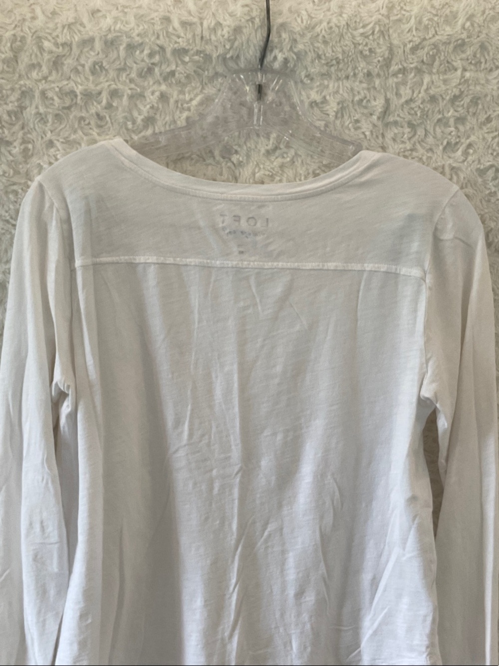 LOFT White Long Sleeve Scoop Neck Vintage Soft Tee - Picture 7 of 10